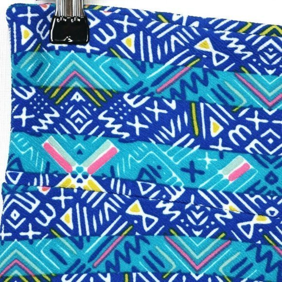 LuLaRoe Cassie Pencil Straight Skirt Blue Teal‎ Stretch Elastic Waist L Large - Picture 9 of 9